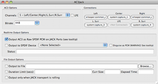 ac3jack - real-time AC-3 stream encoder for JACK